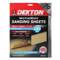 DEKTON 10PC Multi-Surface Sanding Sheets 280mm x 230mm - Extra Fine 220 Grit