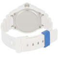 Casio Quartz White and Blue Analogue Watch White Strap(Parallel Import)
