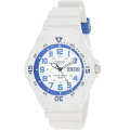 Casio Quartz White and Blue Analogue Watch White Strap(Parallel Import)