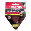 DEKTON 5PC Hook and Loop Detail Sanding Pads 93mm x 93mm - Coarse 60 Grit