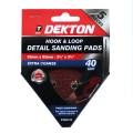 DEKTON 5PC Hook and Loop Detail Sanding Pads 93mm x 93mm - Extra Coarse 40 Grit