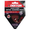 DEKTON 5PC Hook and Loop Detail Sanding Pads 93mm x 93mm - Fine 120 Grit