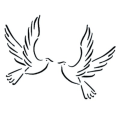 Jem Stencil - Doves in Flight - 93 x 71mm / 3.66 x 2.8