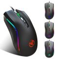 HXSJ A869 Professional Gaming Mouse 7-Color LED Fiber USB Wired Mouse
