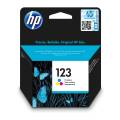 HP 123 Tri-color Original Ink Cartridge;~100 pages. (DeskJet 2130 and 2131). .