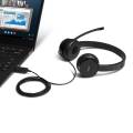 Lenovo 100 USB Stereo Headset|1.8m|Noice cancelling mic|protein leather; memory-foam ear cups and...