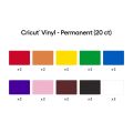 2009649 - Cricut Flat Pack 20sheets Permanent Vinyl Rainbow