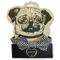 Dog Collar -Checkered Bow Tie - Small