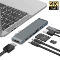 7-in-1 Aluminum Dual USB Type-C Hub Adapter For MacBook Pro/Air