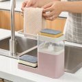 Kitchen Press Soap Dispenser Automatic Detergent Box Drain Sink with Towel Bar Shelf Sponge Holder
