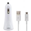 Moxom car dual usb charger with cable kc-06 white