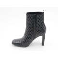 Black quilted ankle boot square toe akila