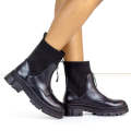 Black centre zip ankle boot kaya