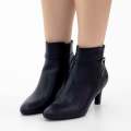 Black pu medium heel ankle boot danica
