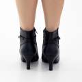 Black pu medium heel ankle boot danica
