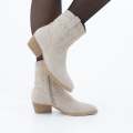 Wilder 4cm heel Therapy cowboy boot beige