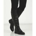 LaMara Long Studded Boots Black - 5