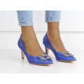Royal blue 6.5cm heel court with trim sofia
