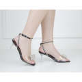 Black glamour vynl sandal 7cm heel with a bow anasia