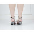 Black glamour vynl sandal 7cm heel with a bow anasia