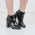 Black patent block heel ankle boots brielle