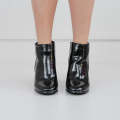Black patent block heel ankle boots brielle