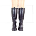 Black chunky knee high stretch boot lucian