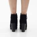 Black 10cm heel side zip ankle boot uplift