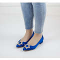 Blue flat heel with flat trim royal zandra