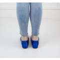 Blue flat heel with flat trim royal zandra