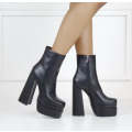 Black platform 14cm heel ankle boot rosalie