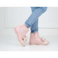 Pink girls boot with front bow heath