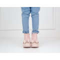 Pink girls boot with front bow heath