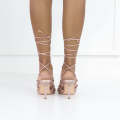 Rose gold 9.5cm heel ankle strap sandal beyonce