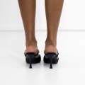 Black mid 8,5cm heel embellished slide sabrina