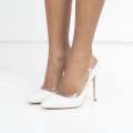 White vinyl waist glitter dcor on  12cm heel minaaz