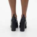 Black 11.5cm platform block high heel with trim ohio