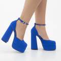 Royal blue open waist high 14.5cm heel platform trixie