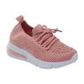 Pink girls fly knit lace up sneaker with diamonds obioma