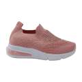 Pink girls fly knit slip on sneaker with diamonds octavia