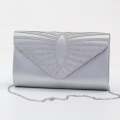 Silver evening clutch bag shimmer julia