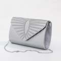 Silver evening clutch bag shimmer julia