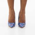 Blue floral multicolor 11.5cm high heel court arohi