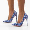 Blue floral multicolor 11.5cm high heel court arohi