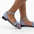 Grey 2 band ankle strap sandals jennefer