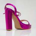 Fuchsia double band 11.5cm platform heel ankle strap sandal aycra