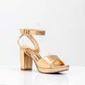 Gold one band sandal on 9cm platform heel cherish