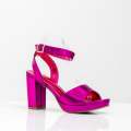 Fuchsia one band sandal on 9cm platform heel cherish