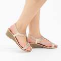 Gold T-shaped wedge heel diamante sandal rocio