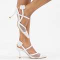 White closed mesh 5cm heel sling back hazar